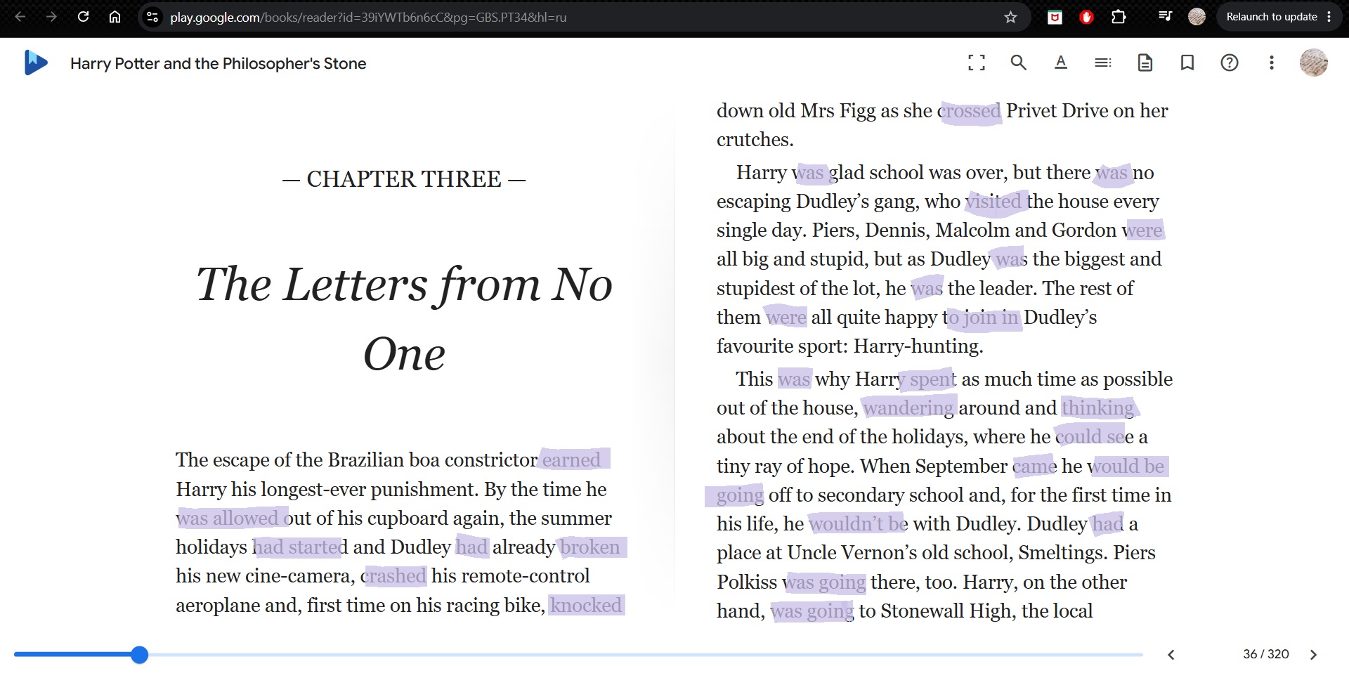 English verbs annotated